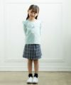 子供服 女の子 チェック柄スカート風キュロットパンツ ネイビー(06) モデル画像2