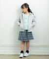 子供服 女の子 チェック柄スカート風キュロットパンツ ネイビー(06) モデル画像4