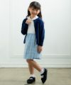 子供服 女の子 チェック柄スカート風キュロットパンツ ブルー(61) モデル画像アップ
