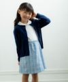 子供服 女の子 チェック柄スカート風キュロットパンツ ブルー(61) モデル画像1