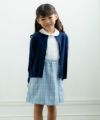 子供服 女の子 チェック柄スカート風キュロットパンツ ブルー(61) モデル画像3