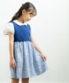 子供服 女の子 花柄＆ストライプ柄ワンピース