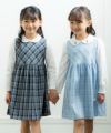 子供服 女の子 チェック柄ギャザーワンピース