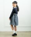 子供服 女の子 チェック柄ギャザーワンピース ネイビー(06) モデル画像4