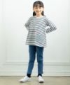 ベビー服 女の子 音符刺繍デニムニット9分丈パンツ ブルー(61) モデル画像2