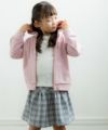 子供服 女の子 チェック柄ギャザースカート 杢ｸﾞﾚｰ(92) モデル画像全身