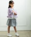 子供服 女の子 チェック柄ギャザースカート 杢ｸﾞﾚｰ(92) モデル画像3