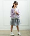 子供服 女の子 チェック柄ギャザースカート 杢ｸﾞﾚｰ(92) モデル画像4