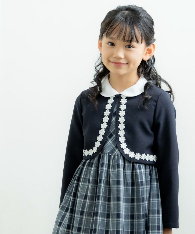 子供服 女の子 日本製花レース付きボレロ