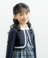 子供服 女の子 日本製花レース付きボレロ ネイビー(06) モデル画像全身