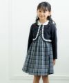 子供服 女の子 日本製花レース付きボレロ ネイビー(06) モデル画像1