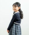 子供服 女の子 日本製花レース付きボレロ ネイビー(06) モデル画像2