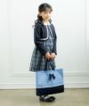 子供服 女の子 日本製花レース付きボレロ ネイビー(06) モデル画像3
