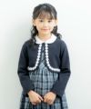 子供服 女の子 日本製花レース付きボレロ ネイビー(06) モデル画像4