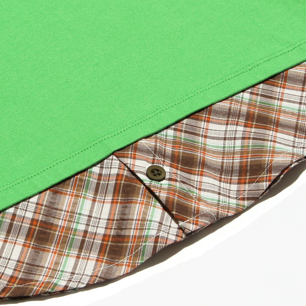 子供服 男の子 チェック柄重ね着風Tシャツ グリーン(08) デザインポイント2