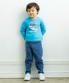 ベビー服 男の子 デニムニットストレッチ10分丈パンツ ブルー(61) モデル画像アップ