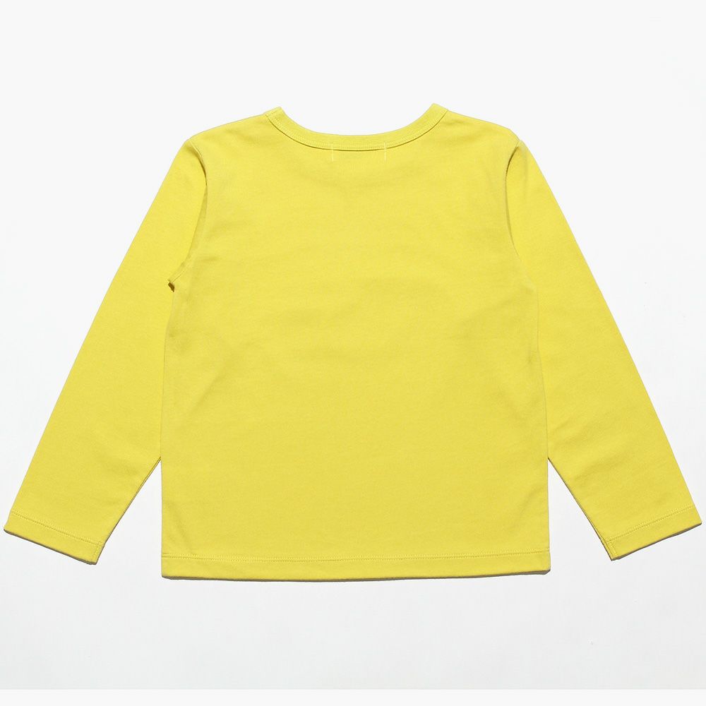 ベビー服 男の子 綿100％乗り物シリーズ電車プリントTシャツ イエロー(04) 背面