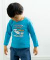 ベビー服 男の子 綿100％乗り物シリーズ電車プリントTシャツ ブルー(61) モデル画像4