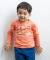 ベビー服 男の子 ショベルカー刺繍＆プリントTシャツ オレンジ(07) モデル画像3