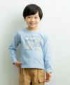 ベビー服 男の子 ショベルカー刺繍＆プリントTシャツ ブルー(61) モデル画像全身