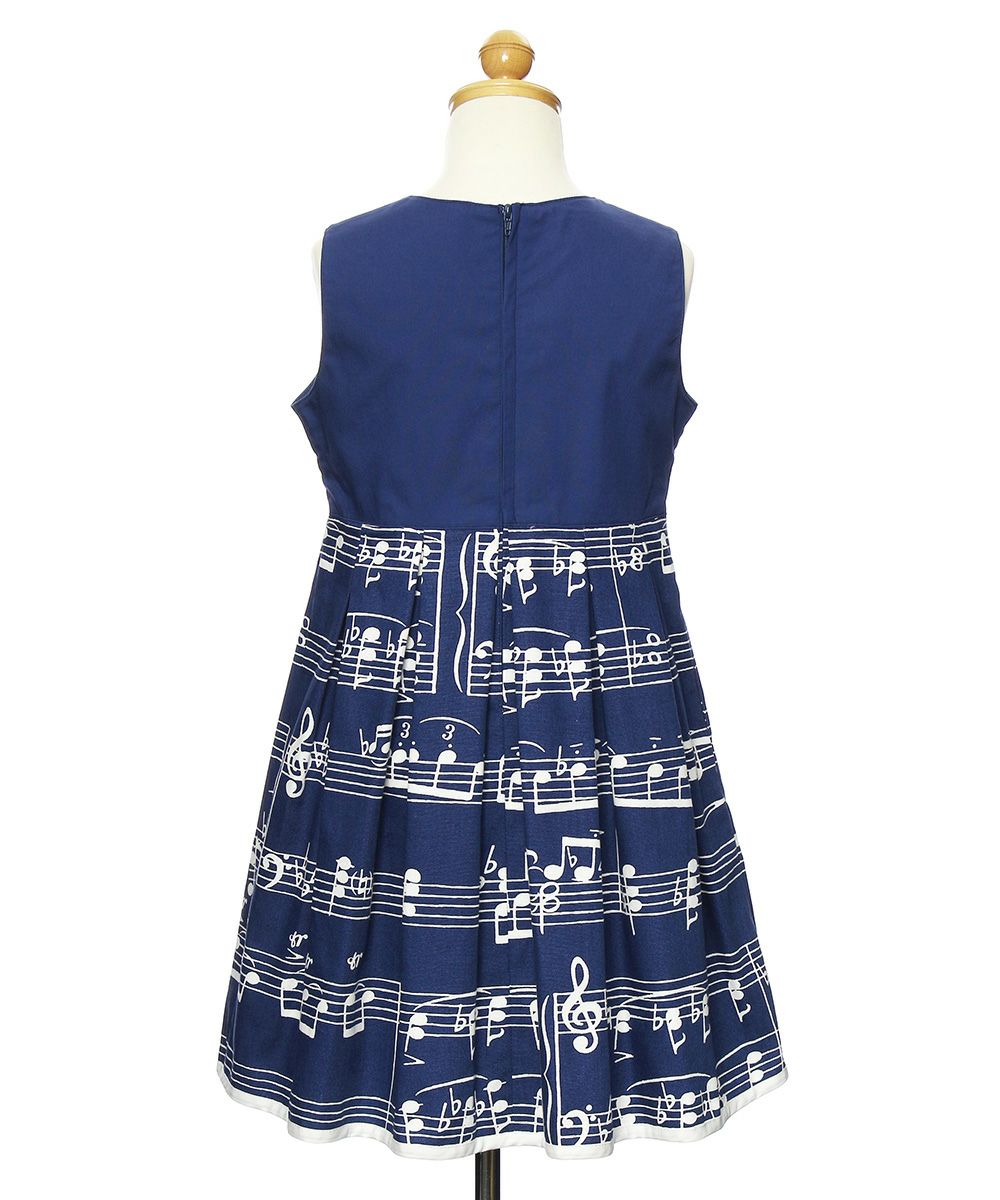 子供服 女の子 日本製音符ワンピース ブルー(61) トルソー背面