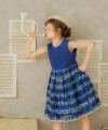 子供服 女の子 日本製音符ワンピース ブルー(61) モデル画像2
