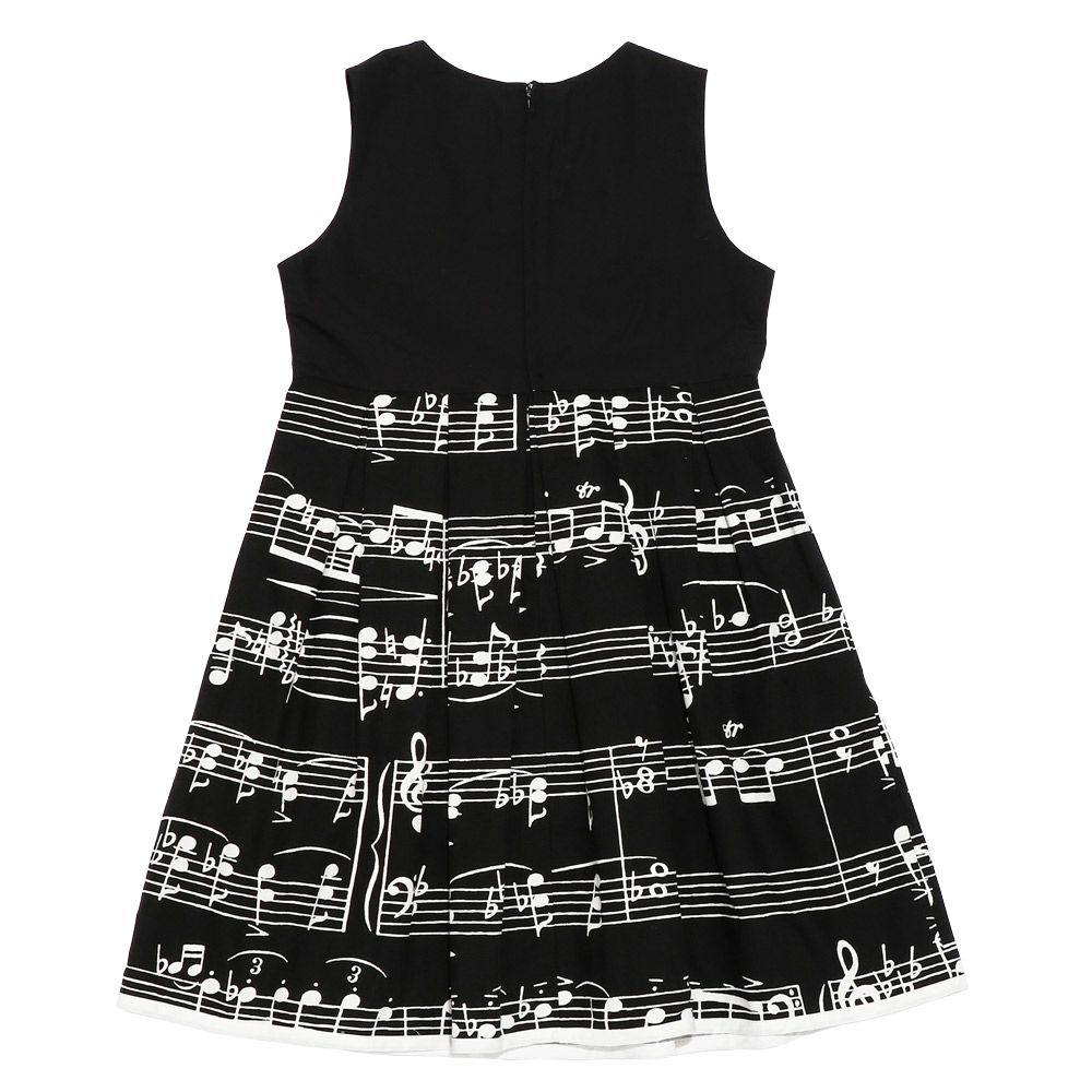 子供服 女の子 日本製音符ワンピース ブラック(00) 背面