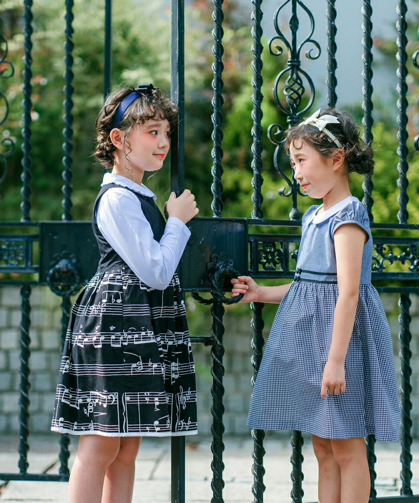 子供服 女の子 日本製音符ワンピース ブラック(00) 