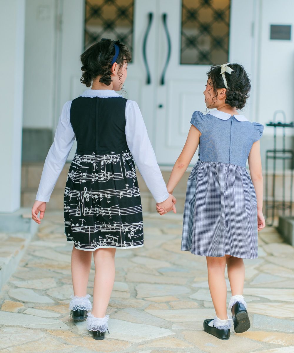 子供服 女の子 日本製音符ワンピース ブラック(00) 