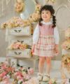 ベビー服 女の子 日本製花柄＆リボンプリントワンピース ピンク(02) モデル画像アップ