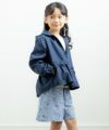 ベビー服 女の子 リボンフリルつきフード取り外し丸襟ジップアップパーカー ネイビー(06) モデル画像3