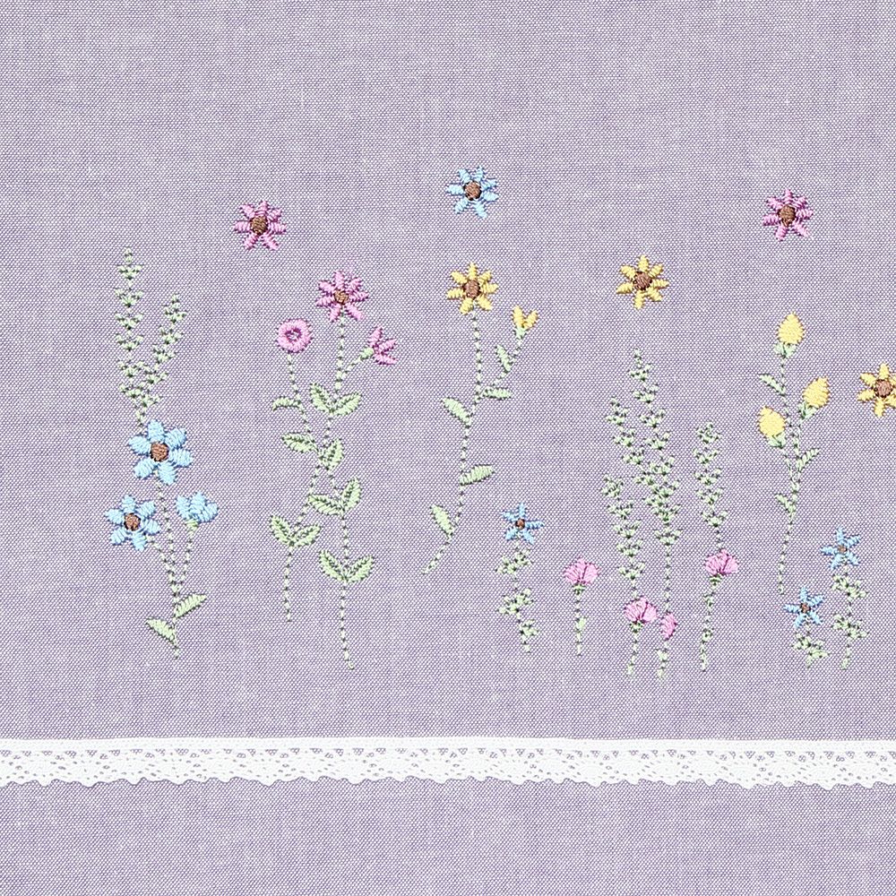 子供服 女の子 お花刺繍お稽古トートバッグ パープル(91) デザインポイント1