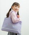 子供服 女の子 お花刺繍お稽古トートバッグ パープル(91) モデル画像アップ