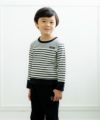子供服 男の子 綿100％ボーダー柄Tシャツ ブラック(00) モデル画像3
