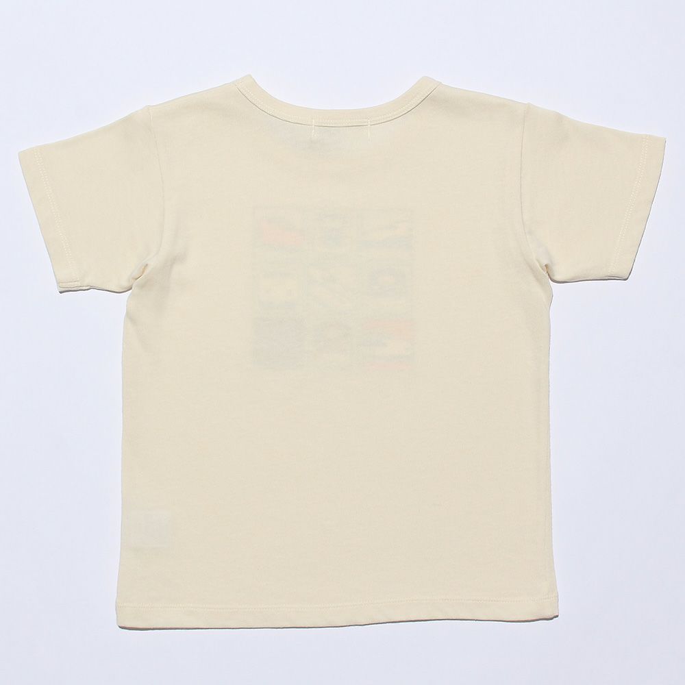 ベビー服 男の子 綿100％乗り物プリントTシャツ アイボリー(12) 背面