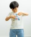 ベビー服 男の子 綿100％乗り物プリントTシャツ アイボリー(12) モデル画像1