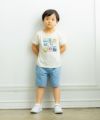 ベビー服 男の子 綿100％乗り物プリントTシャツ アイボリー(12) モデル画像2