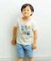 ベビー服 男の子 綿100％乗り物プリントTシャツ アイボリー(12) モデル画像3