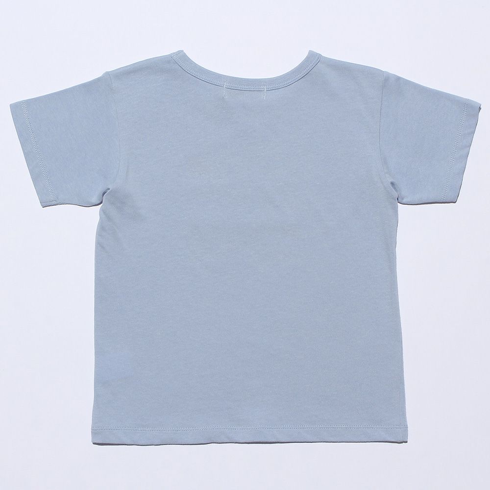 ベビー服 男の子 綿100％乗り物プリントTシャツ ブルー(61) 背面