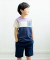 子供服 男の子 綿100％飛行機プリントTシャツ パープル(91) モデル画像2