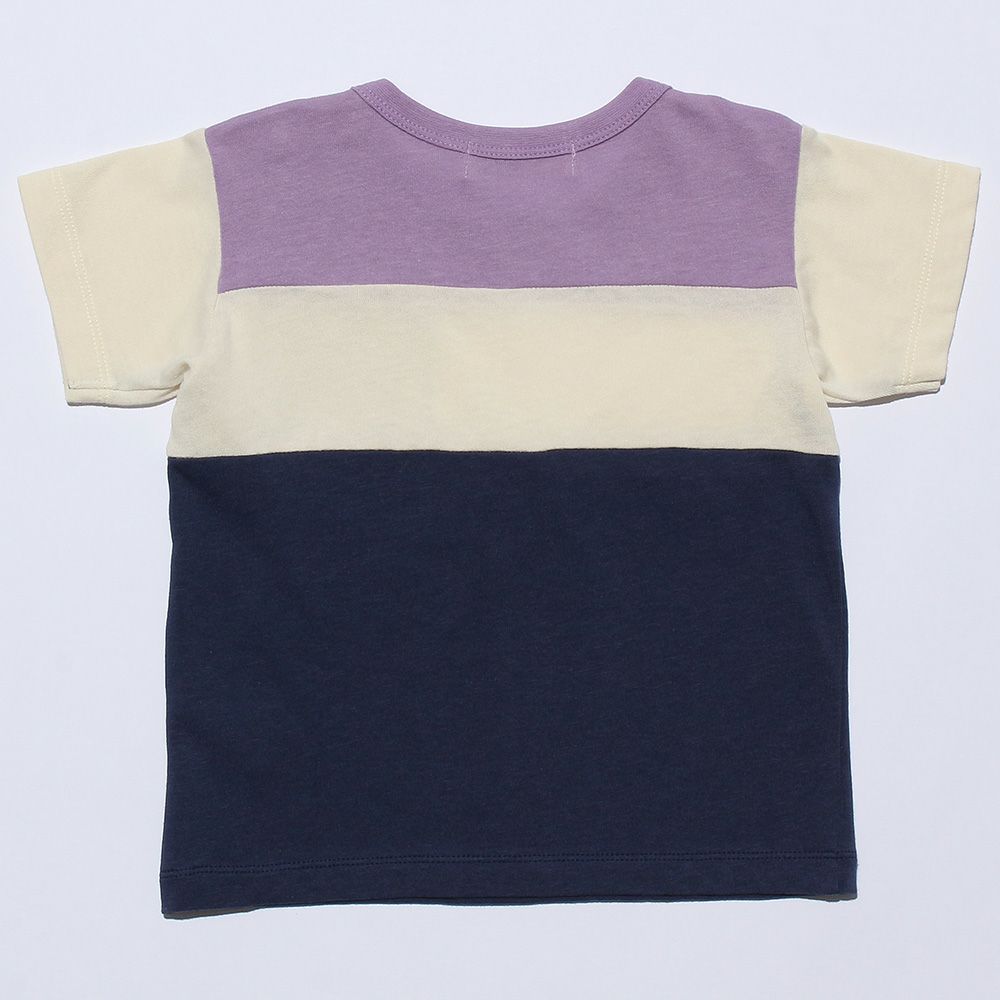 ベビー服 男の子 ベビーサイズ綿100％飛行機プリントTシャツ パープル(91) 背面