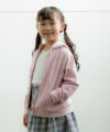 子供服 女の子 フード取り外し可能ジップアップパーカー ピンク(02) モデル画像アップ