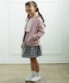 子供服 女の子 フード取り外し可能ジップアップパーカー ピンク(02) モデル画像全身