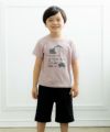 ベビー服 男の子 綿100％ショベルカープリントTシャツ ピンク(02) モデル画像アップ