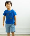 ベビー服 男の子 綿100％ショベルカープリントTシャツ ブルー(61) モデル画像アップ