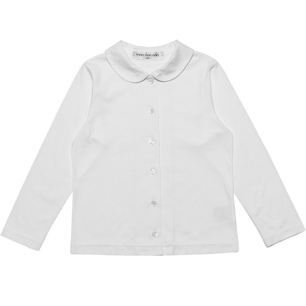子供服 女の子 綿100％シンプル無地ブラウス ホワイト(01) 正面