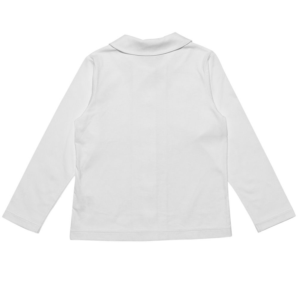 子供服 女の子 綿100％シンプル無地ブラウス ホワイト(01) 背面