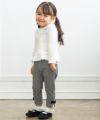 ベビー服 女の子 リボン付きチュールフリルつきTシャツ オフホワイト(11) モデル画像2