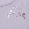 ベビー服 女の子 リボン付きチュールフリルつきTシャツ パープル(91) デザインポイント1