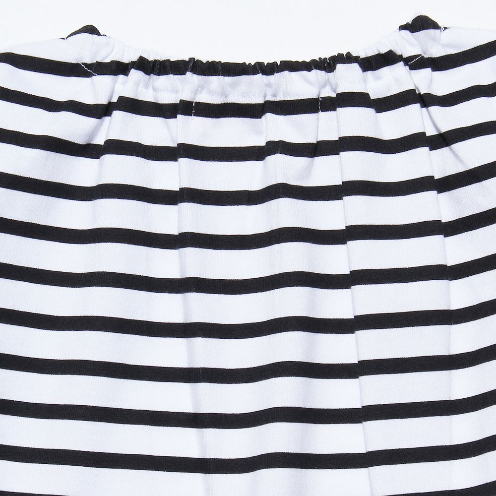 ベビー服 女の子 ベビーサイズ綿100％ボーダー柄Tシャツ オフホワイト(11) デザインポイント2